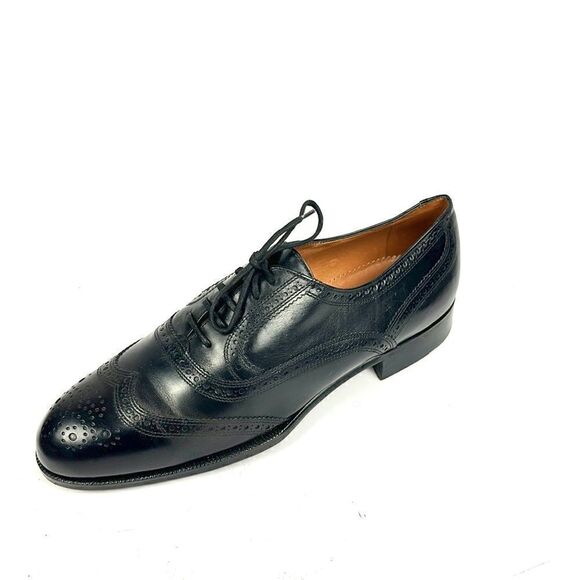 Bally Prestige Parawet Switzerland Leather Cap Toe Oxfords Black Wing Tips Shoes main image 8